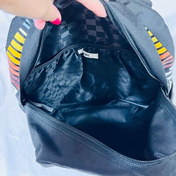 Vans Caravaner Classic Backpack Checkered Black Multicolor Book Bag School New - Picture 6 of 8